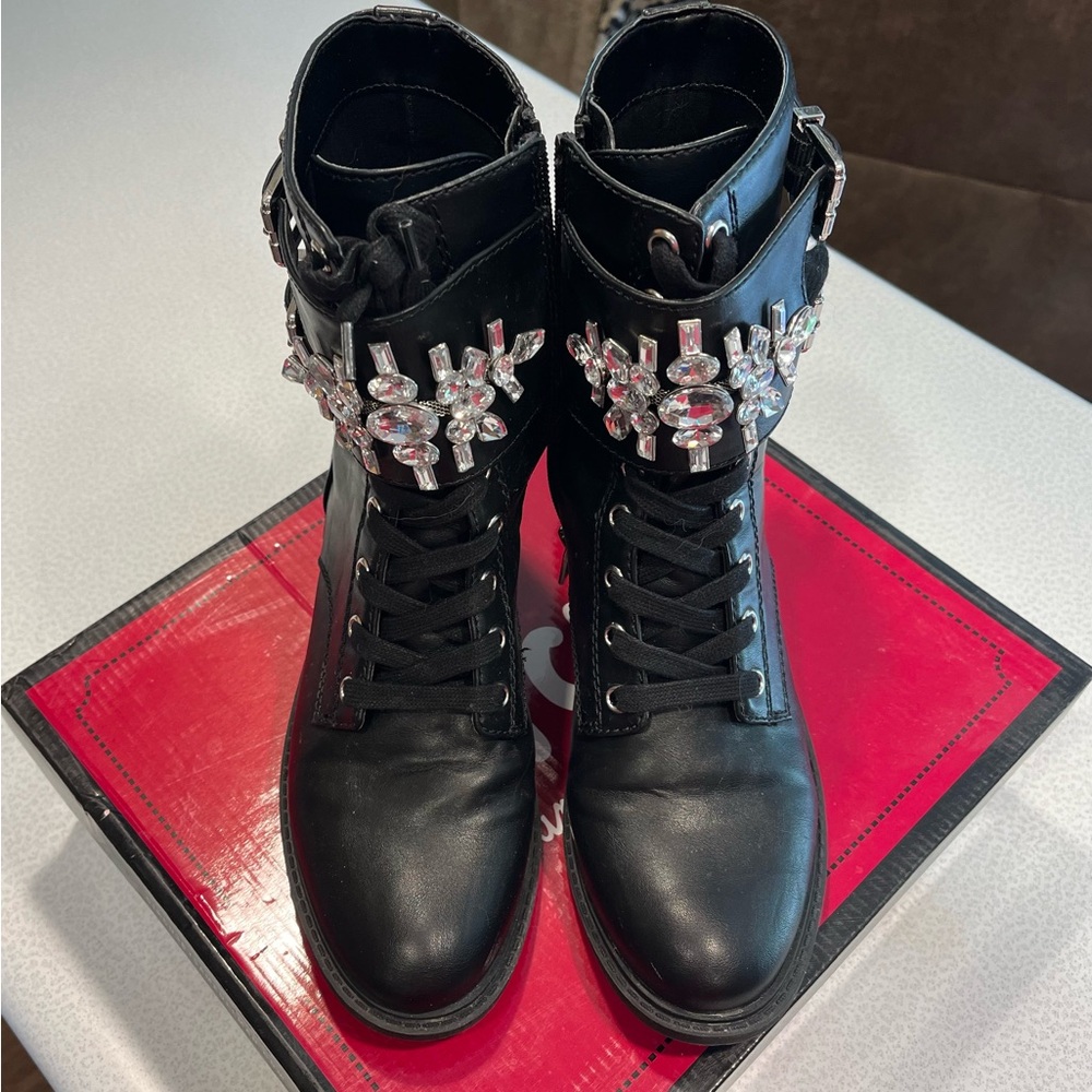 Black bling boots